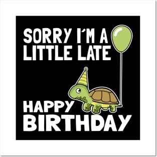 Funny Cute Turtle Birthday Gift Child Bday Present for Kids Posters and Art